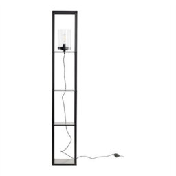 First Choice Lighting Giles - Shelved Unit Floor Lamp With Glass Shade - thumbnail 2