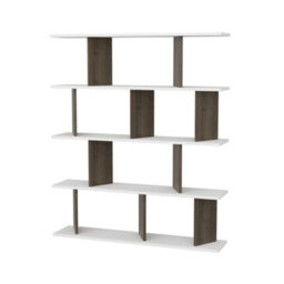 Decorotika 5-Tier Grace Bookcase Bookshelf Shelving Unit Display Unit - White And Walnut Pattern - thumbnail 5