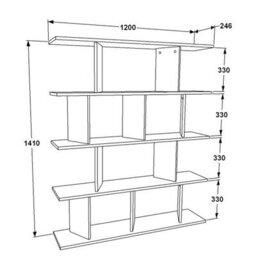 Decorotika 5-Tier Grace Bookcase Bookshelf Shelving Unit Display Unit - White And Walnut Pattern - thumbnail 6