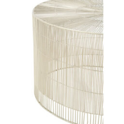 Orsina Silver Small Cage Round Table, Iron Strips Coffee Table, Durable End Side Table For Indoor, Outdoor Spaces - thumbnail 3