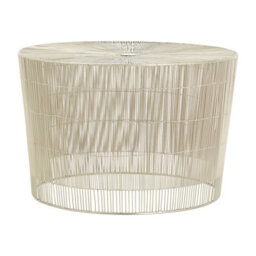 Orsina Silver Small Cage Round Table, Iron Strips Coffee Table, Durable End Side Table For Indoor, Outdoor Spaces - thumbnail 6