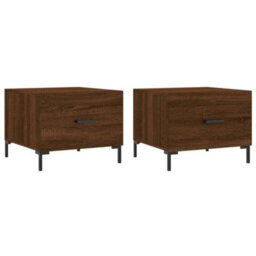 Berkfield Coffee Tables 2 Pcs Brown Oak 50X50X40 Cm Engineered Wood - thumbnail 2