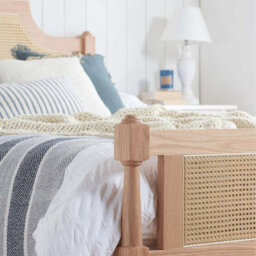 King Size Rattan Bed Frame Birlea Rhodes Oak 5Ft 150Cm Bedstead - thumbnail 6