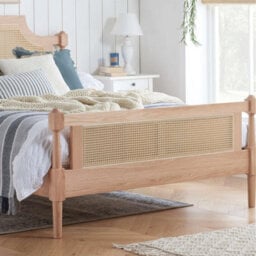 King Size Rattan Bed Frame Birlea Rhodes Oak 5Ft 150Cm Bedstead - thumbnail 5