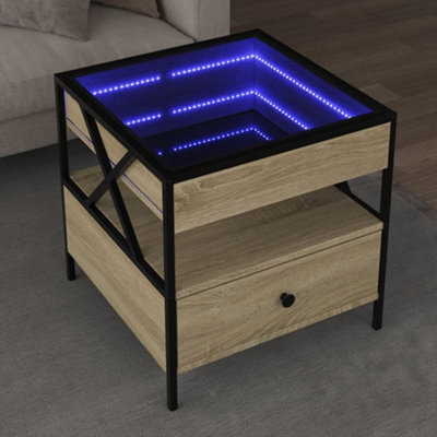 Berkfield Coffee Table With Infinity Led Sonoma Oak 50X50X51 Cm - image 1