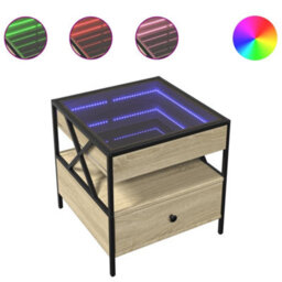 Berkfield Coffee Table With Infinity Led Sonoma Oak 50X50X51 Cm - thumbnail 2