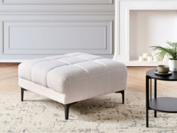 Beliani  Ottoman Alnes Boucle White - thumbnail 2
