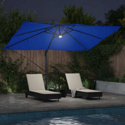 Berkfield Modern Cantilever Roma Parasol Blue, Black 352 X 251 X 265 Cm - thumbnail 4