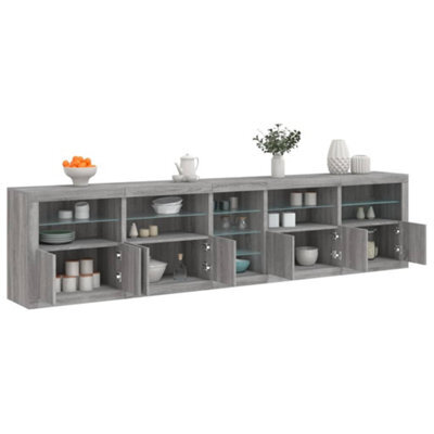Berkfield Sideboard With Led Lights Grey Sonoma 283X37X67 Cm - image 1