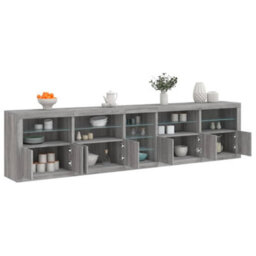 Berkfield Sideboard With Led Lights Grey Sonoma 283X37X67 Cm - thumbnail 1