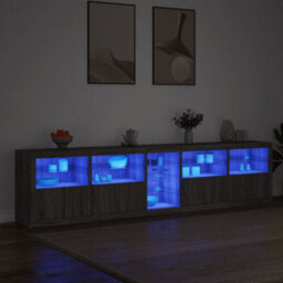 Berkfield Sideboard With Led Lights Grey Sonoma 283X37X67 Cm - thumbnail 3