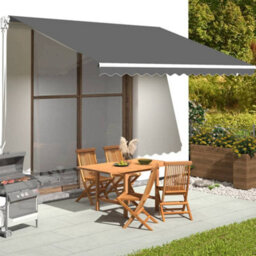 Walplus Replacement Fabric For Awning Garden Sun Shade Canopy Gazebo For Back Door, Porch, Patio Anthracite 4.5X3.5 M - thumbnail 1