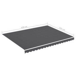 Walplus Replacement Fabric For Awning Garden Sun Shade Canopy Gazebo For Back Door, Porch, Patio Anthracite 4.5X3.5 M - thumbnail 6
