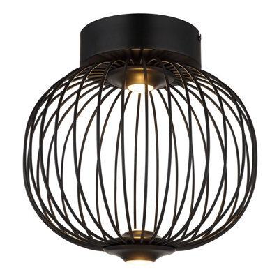 Luminosa Lighting Luminosa Galway 30Cm Globe Ceiling Light Matt Black Led 3000K - image 1