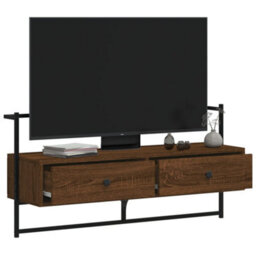 Berkfield Tv Cabinet Wall-Mounted Brown Oak 100.5X30X51 Cm Engineered Wood - thumbnail 3