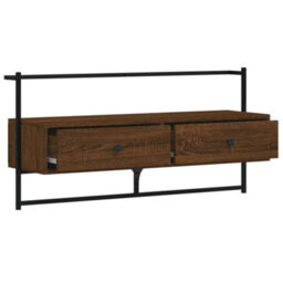 Berkfield Tv Cabinet Wall-Mounted Brown Oak 100.5X30X51 Cm Engineered Wood - thumbnail 6