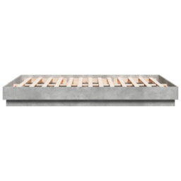Berkfield Bed Frame With Led Without Mattress Concrete Grey 160X200 Cm - thumbnail 7