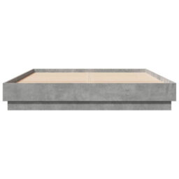 Berkfield Bed Frame With Led Without Mattress Concrete Grey 160X200 Cm - thumbnail 6