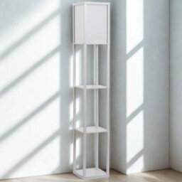 Modern Dimmable Floor Lamp For Living Room With 3 Shelves White