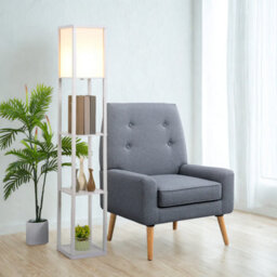 Modern Dimmable Floor Lamp For Living Room With 3 Shelves White - thumbnail 3