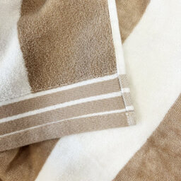 Allure Bath Fashions Jumbo Cabana Stripe Beach Towel - Taupe - thumbnail 3
