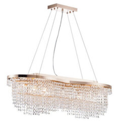 Luminosa Lighting Luminosa Toils Ceiling Pendant Light Gold & Crystal, 7 Light, E14 - thumbnail 4