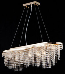 Luminosa Lighting Luminosa Toils Ceiling Pendant Light Gold & Crystal, 7 Light, E14 - thumbnail 2