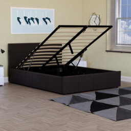 Lassic Vida Designs Lisbon Brown 4Ft6 Double Ottoman Ukfr Faux Leather Bed Frame