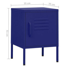 Berkfield Modern Nightstands 2 Pcs Navy Blue 35X35X51 Cm Steel - thumbnail 9