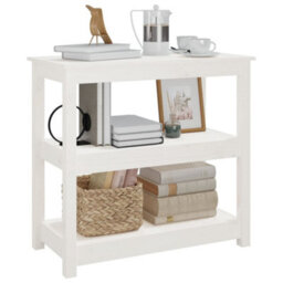 Berkfield Classic Console Table White 80X40X74 Cm Solid Wood Pine - thumbnail 4