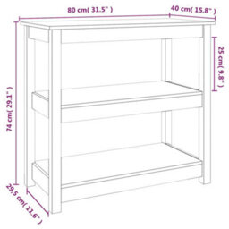 Berkfield Classic Console Table White 80X40X74 Cm Solid Wood Pine - thumbnail 8