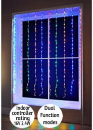 Spot On Dealz 240 Led Outdoor And Indoor Christmas Lights  Cascading Waterfall Curtain, Cool White Festive Decor - thumbnail 4