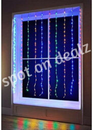 Spot On Dealz 240 Led Outdoor And Indoor Christmas Lights  Cascading Waterfall Curtain, Cool White Festive Decor - thumbnail 2