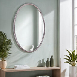 Amalfi - Oval Wall Mirror  60X80Cm Vintage Silver Framed Mirror - thumbnail 1