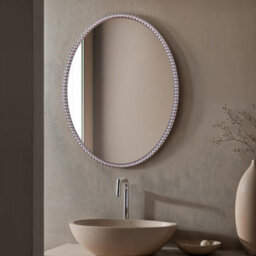 Amalfi - Oval Wall Mirror  60X80Cm Vintage Silver Framed Mirror - thumbnail 2