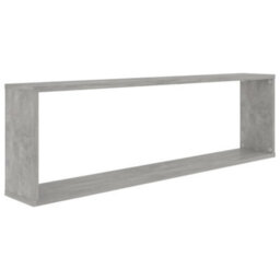 Berkfield Wall Cube Shelf 2 Pcs Concrete Grey 100X15X30 Cm Engineered Wood - thumbnail 6