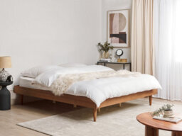 Beliani Bed Toucy 180 X 200 Cm (Eu Super King) Brown Ash Wood - thumbnail 2