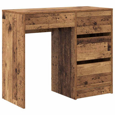 Berkfield Stylish Old Wood Writing Desk Old Wood Engineered Wood Medium - image 1