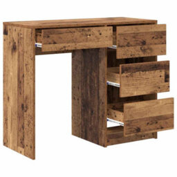Berkfield Stylish Old Wood Writing Desk Old Wood Engineered Wood Medium - thumbnail 5
