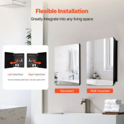 Vevor Medicine Cabinet, 24 X 30 Inch, Medicine Cabinet For Bathroom With Mirror, Aluminum Frame Bathroom Wall Cabinet - thumbnail 5