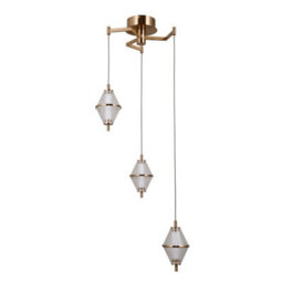 Luminosa Lighting Luminosa Fuente Cluster Pendant Ceiling Light Gold 3000K Warm White 3Xled - thumbnail 2