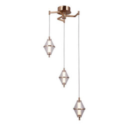 Luminosa Lighting Luminosa Fuente Cluster Pendant Ceiling Light Gold 3000K Warm White 3Xled - thumbnail 4