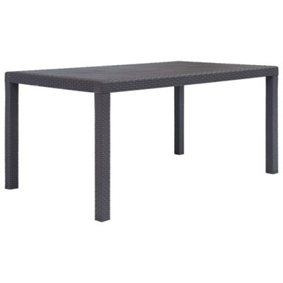 Berkfield Garden Table Brown 150X90X72 Cm Plastic Rattan Look - image 1
