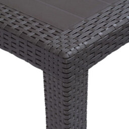Berkfield Garden Table Brown 150X90X72 Cm Plastic Rattan Look - thumbnail 3
