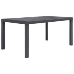 Berkfield Garden Table Brown 150X90X72 Cm Plastic Rattan Look
