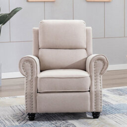 More4Homes Duxford Fabric Pushback Recliner Armchair Sofa Occasional Chair Cinema (Beige) - thumbnail 7