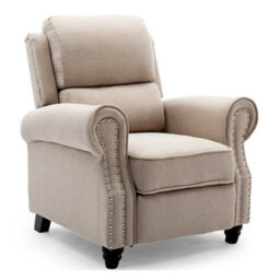 More4Homes Duxford Fabric Pushback Recliner Armchair Sofa Occasional Chair Cinema (Beige) - thumbnail 2