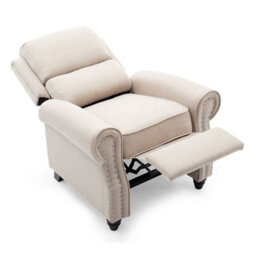 More4Homes Duxford Fabric Pushback Recliner Armchair Sofa Occasional Chair Cinema (Beige) - thumbnail 4