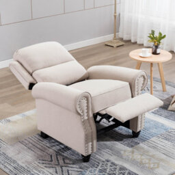 More4Homes Duxford Fabric Pushback Recliner Armchair Sofa Occasional Chair Cinema (Beige) - thumbnail 8