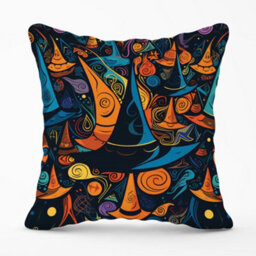 Warren Reed Designer Imaginative Abstract Witches Hats Cushions 60Cm X 60Cm - thumbnail 1